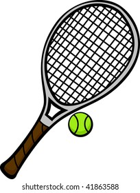 tennis racket and ball