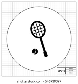 Tennis racket and ball