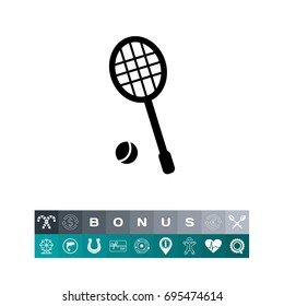 Tennis racket and ball