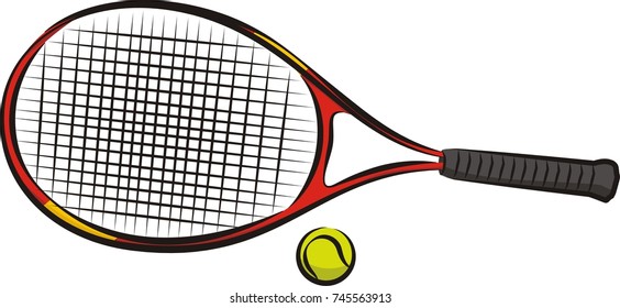 tennis racket and ball
