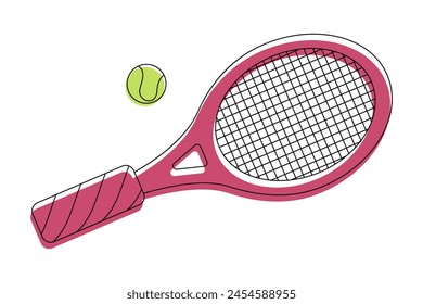 Tennis Racket and Ball Drawing