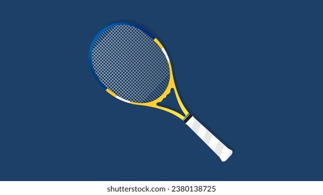 Raqueta de tenis y pelota, equipos para el deporte de bádminton. Ilustración del vector EPS 10