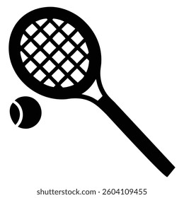 Tennis Racket and Ball Icon 