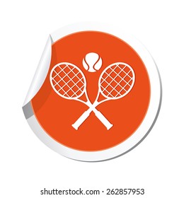 Tennis racket and ball icon.