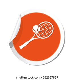 Tennis racket and ball icon.