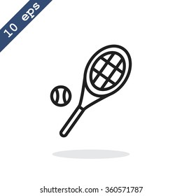 Tennis racket with ball icon