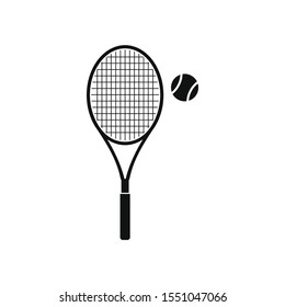 Tennis Racket and Ball Icon. Flat style vector EPS.