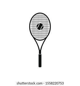 Tennis Racket and Ball Icon. Flat style vector EPS.