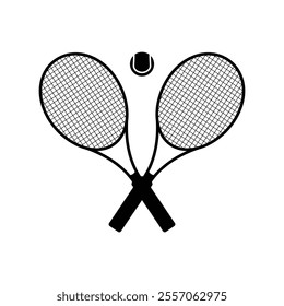 Tennis racket and ball icon. Outdoor sports game