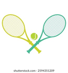 Tennis racket and tennis ball icon set  