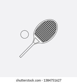 tennis racket and ball icon sign signifier vector