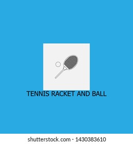 tennis racket and ball icon sign signifier vector