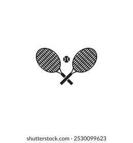 tennis racket and tennis ball icon vector ilustration logo design