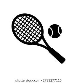 Tennis Racket and Ball Icon Vector