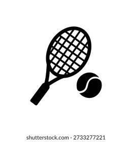 Tennis Racket and Ball Icon Vector