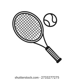 Tennis Racket and Ball Icon Vector