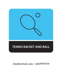 tennis racket and ball icon for web and mobile