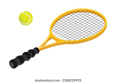 The tennis racket and ball are iconic symbols of the sport of tennis.