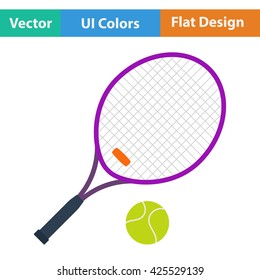 Tennis racket and ball icon.Vector illustration