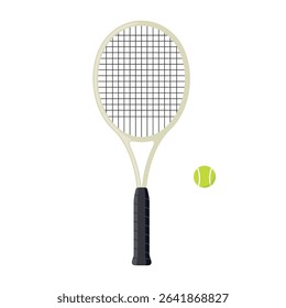 tennis racket with ball;  ideal for sports branding, tennis club, tournament graphics, or active lifestyle visuals - vector illustration