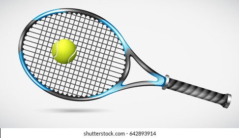Tennis racket and ball illustration
