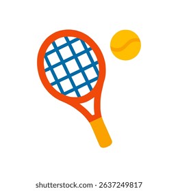 Tennis racket and ball illustration design element