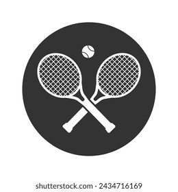 Tennis racket and ball illustration. Element of sport for mobile concept and web apps. Detailed tennis racket and ball illustration