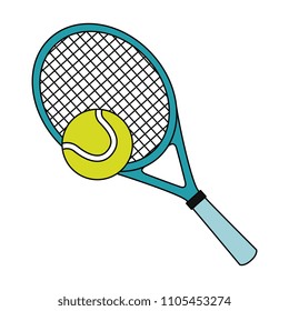 tennis racket and ball isolated icon