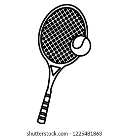 tennis racket and ball isolated icon