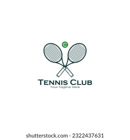 Tennis racket and ball logo vector graphics