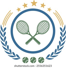 tennis racket and ball logo vector