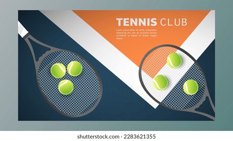 tennis racket and tennis ball on  tennis with copy space foe text , Illustrations for use in online sporting events , Illustration Vector  EPS 10