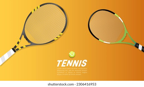 Tennis Racket with ball on  tennis court background Illustrations for use in online sporting events , Illustration Vector  EPS 10