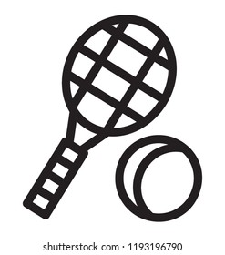 Tennis racket and a ball represents game of tennis