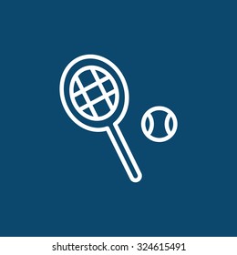Tennis racket with ball sign icon