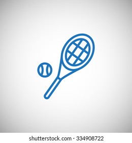 Tennis racket with ball sign icon