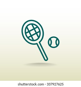 Tennis racket with ball sign icon