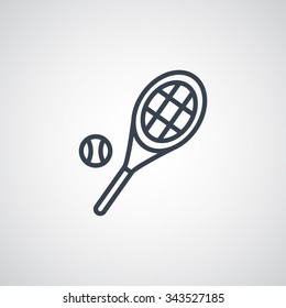 Tennis racket with ball sign icon