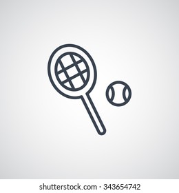 Tennis racket with ball sign icon