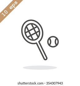 Tennis racket with ball sign icon