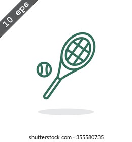 Tennis racket with ball sign icon
