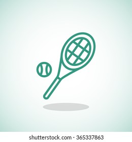 Tennis racket with ball sign icon
