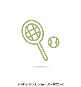 Tennis racket with ball sign icon