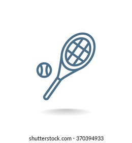 Tennis racket with ball sign icon