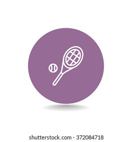 Tennis racket with ball sign icon