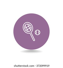 Tennis racket with ball sign icon