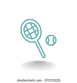 Tennis racket with ball sign icon