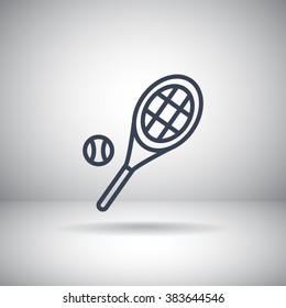 Tennis racket with ball sign icon