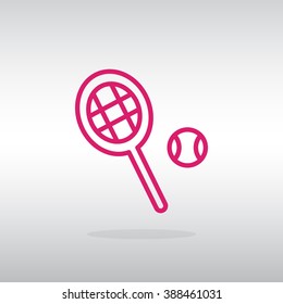 Tennis racket with ball sign icon