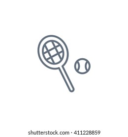 Tennis racket with ball sign icon